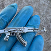 14k Gold Plated or Solid 925 Silver Oxidized AK47 Big Gun Pendant 3.5"