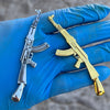 14k Gold Plated or Solid 925 Silver Oxidized AK47 Big Gun Pendant 3.5"