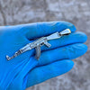 14k Gold Plated or Solid 925 Silver Oxidized AK47 Big Gun Pendant 3.5"