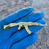 14k Gold Plated or Solid 925 Silver Oxidized AK47 Big Gun Pendant 3.5"