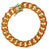 14K Gold Plated Orange Cuban Link Bracelet