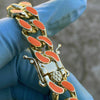 14K Gold Plated Orange Cuban Link Bracelet