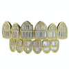 14K Gold Plated over 925 Silver 6/6 Baguette Grillz Set