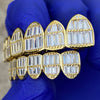 14K Gold Plated over 925 Silver 6/6 Baguette Grillz Set