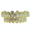 14K Gold Plated Over 925 Silver 8/8 Baguette Grillz Set