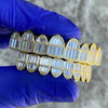 14K Gold Plated Over 925 Silver 8/8 Baguette Grillz Set