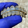 14K Gold Plated Over 925 Silver 8/8 Baguette Grillz Set