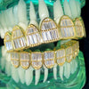 14K Gold Plated Over 925 Silver 8/8 Baguette Grillz Set