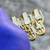 14K Gold Plated Over 925 Silver 8/8 Baguette Grillz Set