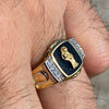 14K Gold Plated over 925 Silver Black La Santa Muerte Grim Reaper Ring