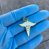 14k Gold Plated over 925 Silver Caduceus RN Nurse Medical Doctor Symbol Pendant