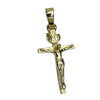 14k Gold Plated over 925 Silver Crucifix Jesus Cross Shiny Pendant 1"