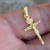 14k Gold Plated over 925 Silver Crucifix Jesus Cross Shiny Pendant 1"