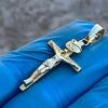 14k Gold Plated over 925 Silver Crucifix Jesus Cross Shiny Pendant 1.75"