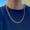 14K Gold Plated Over 925 Silver Cuban Chain Diamond Cut Necklace 24" 5MM