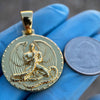 14K Gold Plated over 925 Silver Euphanasia Pendant Medallion Angel Of Death Plain  1.25"