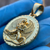 14K Gold Plated over 925 Silver Euphanasia Pendant Medallion Angel Of Death Plain  1.25"