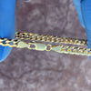 14k Gold Plated Over 925 Silver Flat Cuban Bracelet 7" x 5MM