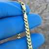 14k Gold Plated Over 925 Silver Flat Cuban Bracelet 7" x 5MM