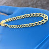 14k Gold Plated Over 925 Silver Flat Cuban Bracelet 7" x 5MM