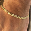 14k Gold Plated Over 925 Silver Flat Cuban Bracelet 8.25" x 5MM