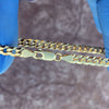 14k Gold Plated Over 925 Silver Flat Cuban Link Bracelet 8.5" x 5MM