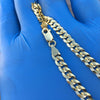 14k Gold Plated Over 925 Silver Flat Cuban Link Bracelet 8.5" x 5MM