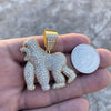 14K Gold Plated over 925 Silver Gorilla Iced Flooded Out Pendant