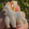 14K Gold Plated over 925 Silver Gorilla Iced Flooded Out Pendant