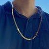 14K Gold Plated over 925 Silver Herringbone Chain Necklace 6MM