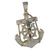 14K Gold Plated over 925 Silver Jesus Anchor Cross CZ Pendant