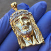 14K Gold Plated over 925  Silver Jesus Head Italy Two Tone Pendant 1.75"