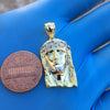14K Gold Plated over 925 Silver Jesus Head Pendant 1"