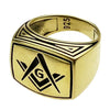 14K Gold Plated over 925 Silver Master Mason Oxidized Masonic Ring