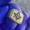 14K Gold Plated over 925 Silver Master Mason Oxidized Masonic Ring