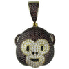 14K Gold Plated over 925 Silver Monkey Emoji Pendant