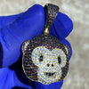 14K Gold Plated over 925 Silver Monkey Emoji Pendant