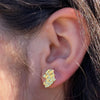 14K Gold Plated over 925 Silver Nugget Earrings 14MM