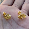 14K Gold Plated over 925 Silver Nugget Earrings 14MM