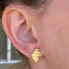 14K Gold Plated over 925 Silver Nugget Earrings 14MM