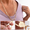 14k Gold Plated over 925 Silver Paperclip Chain Paper Clip Necklace 6.5MM 24"