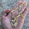 14k Gold Plated over 925 Silver Paperclip Chain Paper Clip Necklace 6.5MM 24"