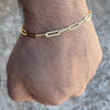 14k Gold Plated over 925 Silver Paperclip Paper Clip Bracelet 6.5"-8.5" 4MM