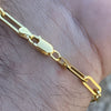 14k Gold Plated over 925 Silver Paperclip Paper Clip Bracelet 6.5"-8.5" 4MM