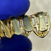 14K Gold Plated over 925 Silver Six Top Teeth Iced CZ Baguette Grillz