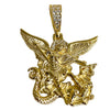 14K Gold Plated over 925 Silver St Saint Michael Archangel Pendant
