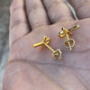 14k Gold Plated over 925 Sterling Silver Ankh Cross Earrings