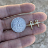 14k Gold Plated over 925 Sterling Silver Ankh Cross Earrings