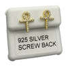 14k Gold Plated over 925 Sterling Silver Ankh Cross Earrings