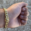 14k Gold Plated over 925 Sterling Silver Bracelet 8" 9MM